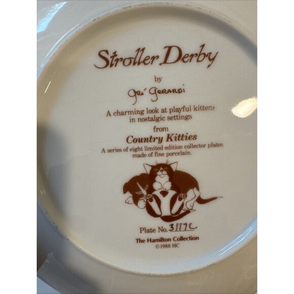 Country Kitties Stroller Derby By Gre Gerardi The Hamilton Collection Plate - Picture 11 of 16